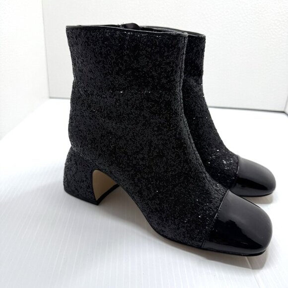 Circus NY by Sam Edelman Women's Black Glitter Osten Cap Toe Boot Size - Picture 4 of 9